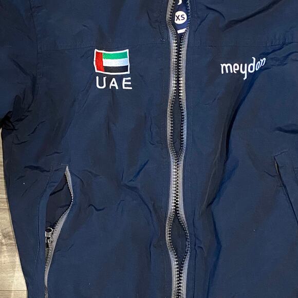 MEYDAN XS UAE Flag Dark Blue Bomber Style Fleece Lined Zip Front Jacket - Picture 8 of 14